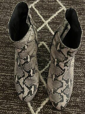 Seychelles Snakeskin Chunky Heeled Booties
